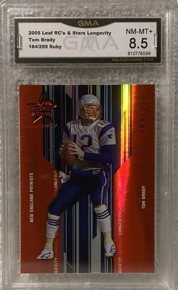 2005 Leaf RC's & Stars Longevity Tom Brady #57 184/299 Patriots - GMA NM-MT+ 8.5 - Image 1 of 3