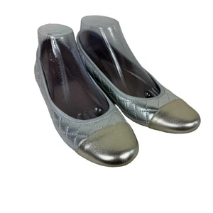 VANELi Serene Gold Silver Metallic Quilted Ballet Flats Size 9.5N - Picture 1 of 7