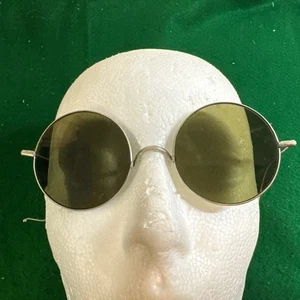 Dark Lens Eyeglasses Unusual Wire Frames With Case John Lennon Style - Picture 1 of 8