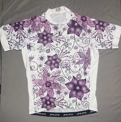 Camiseta deportiva de ciclismo Hot Lion para mujer talla XL hoja cremallera completa blanca poliéster JPO JPO Foto 1 de 4