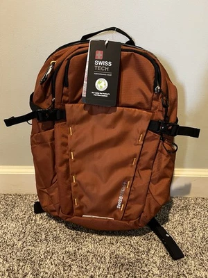 Swiss Tech 20L Commuter Backpack Orange Adult/Teen Unisex Water Resistant - Image 1 of 4