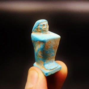 RARO Pequeño Antiguo Escriba de Piedra Egipcio Estatua Amuleto Figura del ANTIGUO EGIPTO - Imagen 1 de 7
