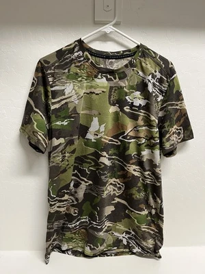 Under Armour Camo Shirt Large Threadborne HeatGear Fitted Hunting Outdoor UA Tee - Image 1 of 4