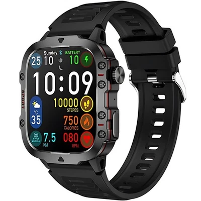 Militär Smartwatch mit Schrittzähler Pulsuhr Fitnesuhr für Android iOS Iphone - Bild 1 von 4