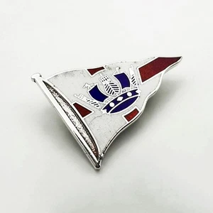 ROYAL NAVAL SAILING ASSOCIATION BURGEE BROOCH STERLING SILVER & ENAMEL 1984 - Picture 1 of 7