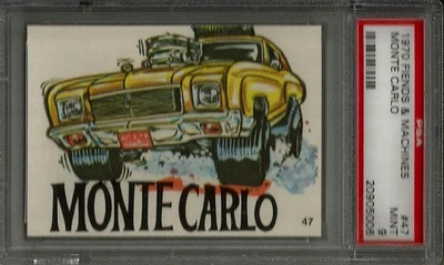 1970 Donruss Fiends & Machines #47 "Monte Carlo" PSA 9 MINT Non-sport Card - Image 1 of 3