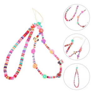 2 Pcs Mobile Phone Chain Lanyard Beaded Wrist Strap Straps for Phones - Zdjęcie 1 z 12