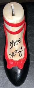 VINTAGE Ceramic Coin Bank  Women Shoe  Money Piggy Bank 8"x5" - Picture 1 of 12