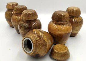 Ashe Memorial Urn Keepsakes, Keepsake Urns Set of 2,3,4,5,6, Keepsake Wood Urns, - Picture 1 of 6