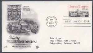 USA 1982 2 FIRST DAY COVERS WITH CACHETS LIBRARY OF CONGRESS - Picture 1 of 2
