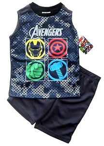 AVENGERS Active Poly Tank Top & Shorts Set Outfit NWT Boys Size 4, 5-6 or 7  $28