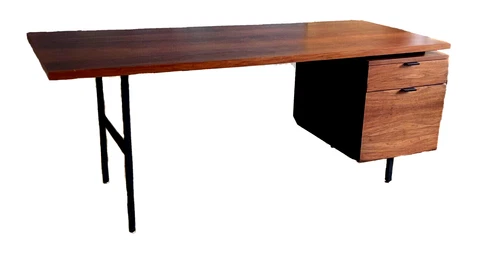 George Nelson Herman Miller Modern Walnut Wood Executive Office Desk Vtg Mcm Old Cover