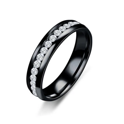Crystal Rhinestone Couple Rings Men Women Engagement Wedding Fashion Jewelry - Image 1 of 4