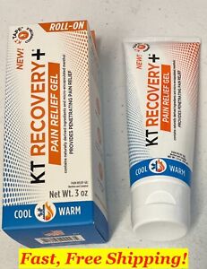 KT Tape Recovery+ Pain Relief Gel Tube 3.4oz AND Roll On 3.0oz - DUAL PACK
