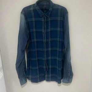 Camisa Buffalo David Bitton Para Hombres Azul Larga Denim Cambray Abotonada Talla XL NUEVA CON ETIQUETAS - Imagen 1 de 10