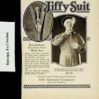 1924 Jiffy Anzug Kleidung Firma Reißverschluss Arbeitsanzug Vintage Druck Anzeige 4247