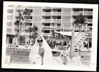 Antique Photograph Man in Sunglasses w/ Towel Wrapped Around Head by Pool