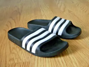 Adidas Adilette Shower Sliders Black & White Size 4 / 37 - Picture 1 of 9