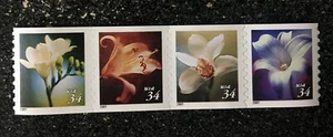 2001USA #3478-3481a 34c Four Flowers - Coil Strip of 4 Mint (order as pictured) - Picture 1 of 1