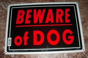 Vorsicht vor Hund Outdoor Blechschild 14" x 10" - Bild 1 von 4