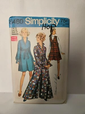 Simplicity 8460 Size 14 Maternity Pantdress & Pantjumper Uncut 1969 - Image 1 of 2
