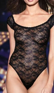 Victoria's Secret Y2k Sexy 2016 Fashion Show Lace Bodysuit Teddy Black SMALL - Picture 1 of 9
