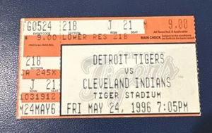 1996 May 24 Cleveland Indians Detroit Tigers Ticket Albert Belle 2 HR Ramirez HR - Picture 1 of 2