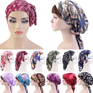 Women Satin Night Sleep Cap Hair Bonnet Hat Head Cover Chemo Cancer Caps Beanie - Picture 1 of 62