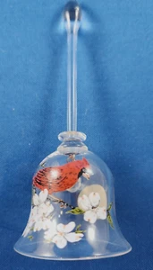 Vintage Speiseglocke rot Kardinal mundgeblasen bemalt LYNN Rouge River ODER Souvenir - Bild 1 von 6