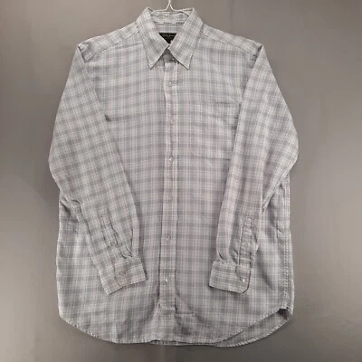 Bobby Jones Shirt Mens L White Purple Blue Glen Plaid Flannel Lightweight Button - Image 1 of 4