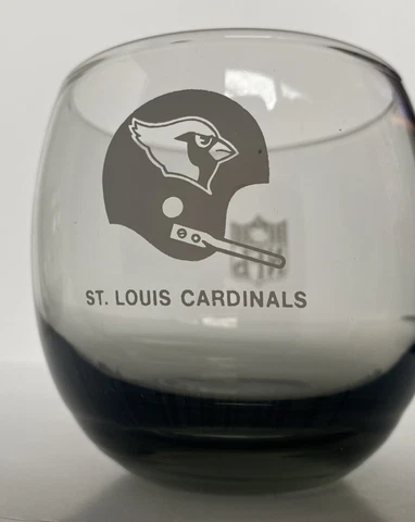 STL Cardinals NFL 1970s  2 Smoked Whiskey Glasses Vintage Cups Football St Louis Cover