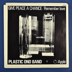 Beatles 45 rpm Recording GIVE PEACE A CHANCE/ Remember Love/ record & sleeve - Picture 1 of 5