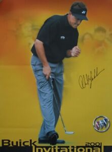 Phil Mickelson signed autographed auto 2001 Buick PGA Tour golf 18x24 poster JSA