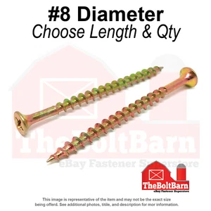 #8-8 Bugle Head Drywall Screws Piercing Point Zick Yellow (Pick Length & Qty) - Picture 1 of 3