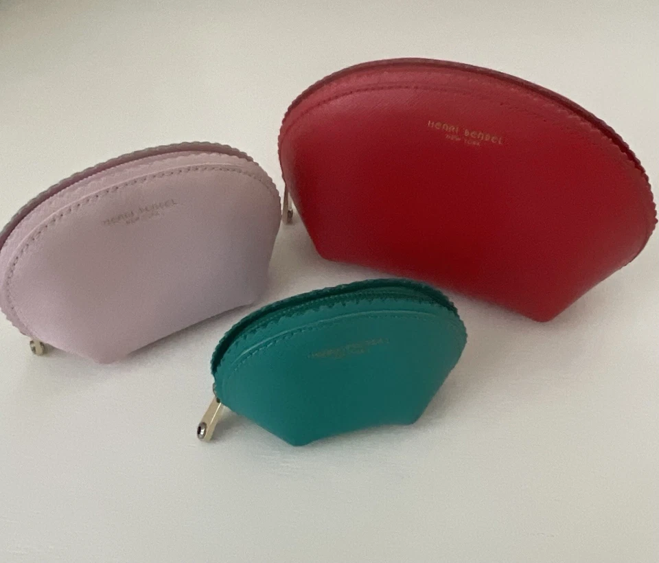 Henri Bendel купол косметический мешочки/монета мешок, красный, розовый и зеленый - Изображение 1 из 4