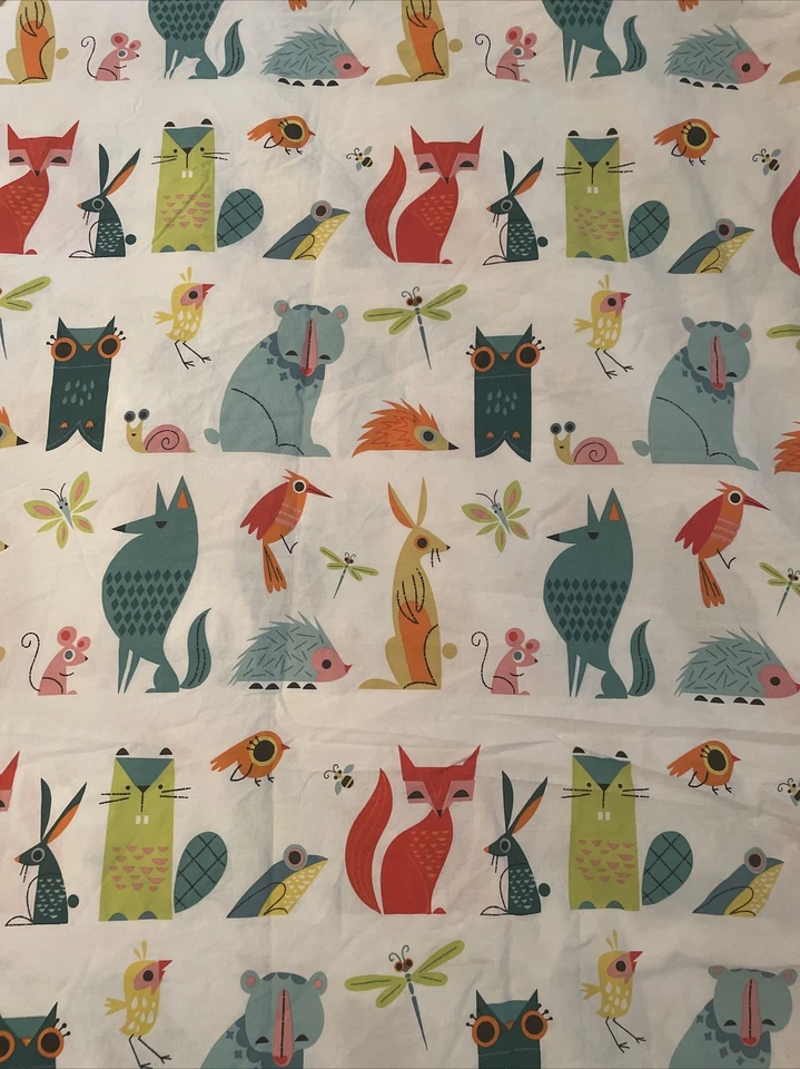 Ikea LATTJO Twin Duvet Cover Cute Woodland Animals FOX BEAR PORCUPINE RABBIT Owl - Image 1 of 1