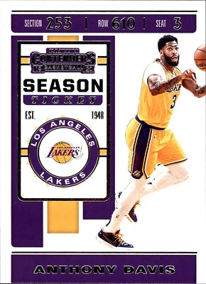 2019-20 Panini Contenders #7 Anthony Davis Los Angeles Lakers Basketball Card - Image 1 of 2