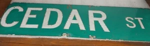 Michigan City Indiana Road Street Sign CEDAR ST  Green Metal Reflective - Picture 1 of 8
