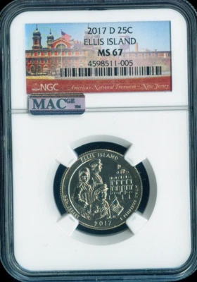 2017-D Ellis Island Quarter NGC MS67 Quality - Image 1 of 2
