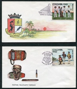 COLOMBIA 1980, MUSIC: MUSICIANS, MUSICAL FESTIVALS, Scott 880-881, on 2 F.D.C.'s - Picture 1 of 1