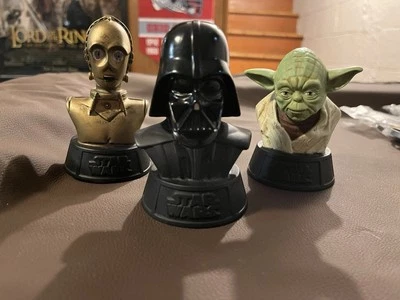 Lot Of Vintage 1999 Star Wars Mini-Busts. Darth Vader, Yoda, and C-3PO. - Image 1 of 4
