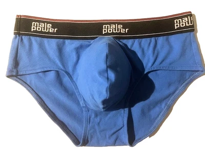New MALE POWER Men Blue Cotton Pouch Front Brief Underwear  sz M Made in USA - Image 1 of 4