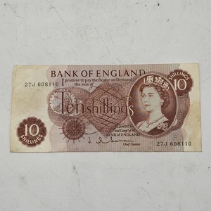 Bank Of England 10 Shillings - Elizabeth II Banknote Vintage 1961-1970 - Bild 1 von 6