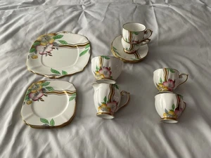 Ancien service à thé 4 personnes cloche art déco Chine 15 pièces - Photo 1/15