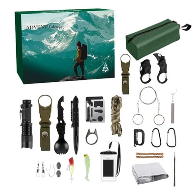 2025 Outdoor Survival Tool Set 24 Day Christmas Countdown Advent Calendar Gift - Image 1 of 4