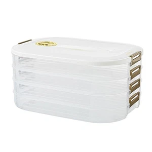 4-Layer Food Storage Container, Stackable Snack Container with Lid, Dumpling ... - Picture 1 of 8