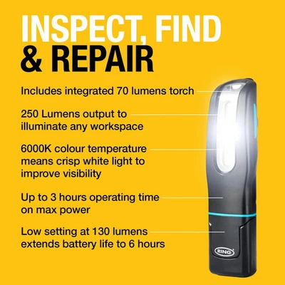 RING MAGflex Mini LED Inspection Lamp Ultra Bright Cool White 250 Lumens RRP £29 - Image 1 of 4