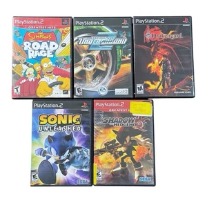 5 leere Spielehüllen PS2 Play Station 2 - ohne Discs Drakengard Sonic Simpson - Bild 1 von 10