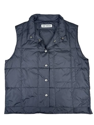 Vintage 1999 ISSEY MIYAKE Black Down Puffer Vest Jacket Snap Front Womens Medium - Image 1 of 4