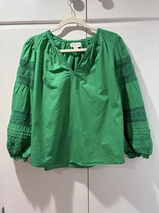 Velvet By Graham Spencer Grünes Spitzentop CS Cottagecore Baumwolle - Bild 1 von 8